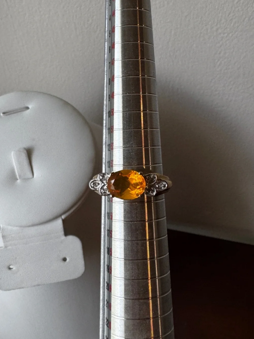 10K Yellow Gold Oval Citrine Statement Ring - Size 7 (ISG)